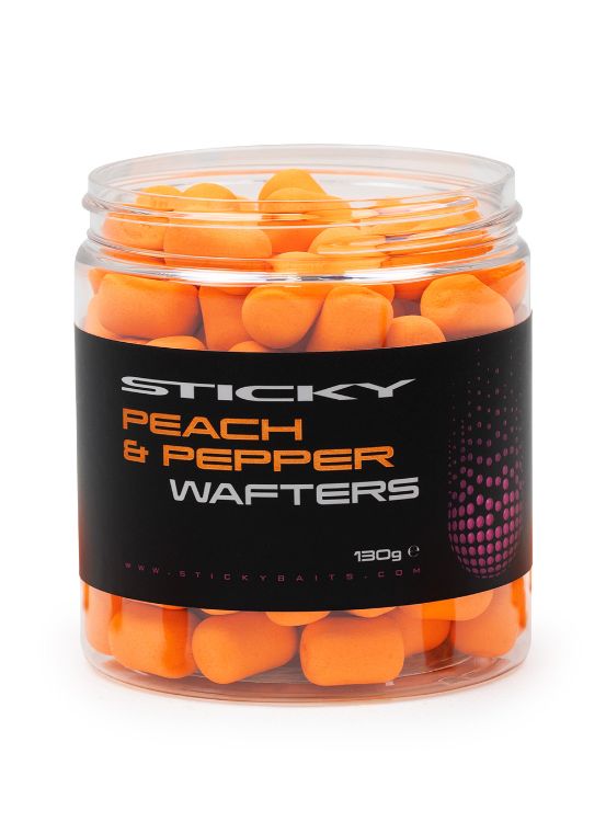 Снимка на Балансирани топчета Sticky Baits Peach & Pepper Wafter Dumbells 