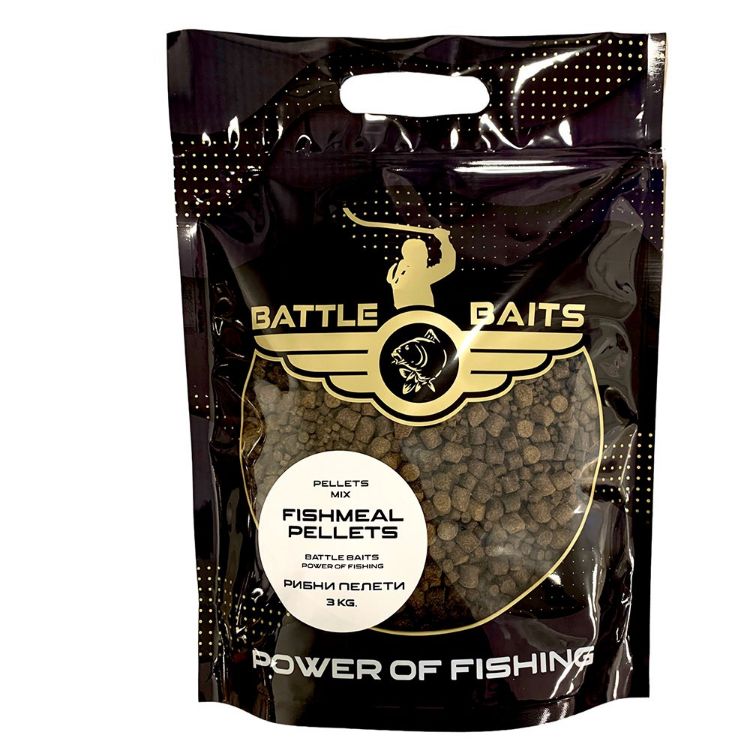 Снимка на Рибни пелети BATTLE BAITS Fishmeal Pellets Mix 3kg