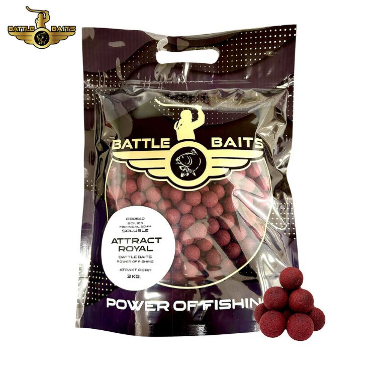 Снимка на Протеинови топчета BATTLE BAITS Fishmeal Attract Royal 3kg