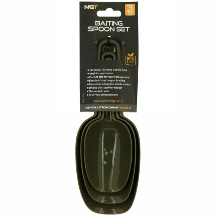 Снимка на Комплект лопатки NGT 3pc Baiting Spoon Set- Ideal for PVA Bags, Spod Mix and Bait Launchers