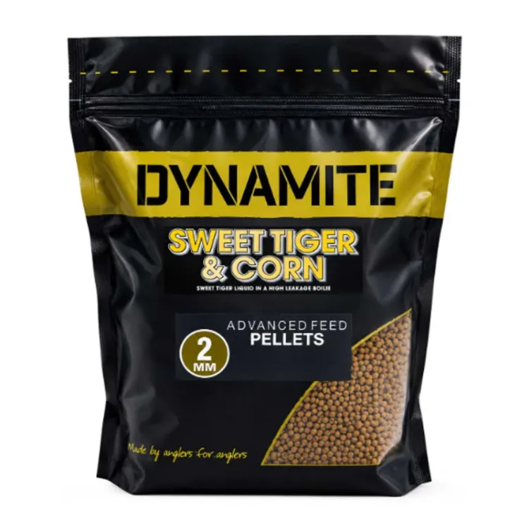 Снимка на Пелети DYNAMITE BAITS Sweet Tiger & Corn Pellets 2mm